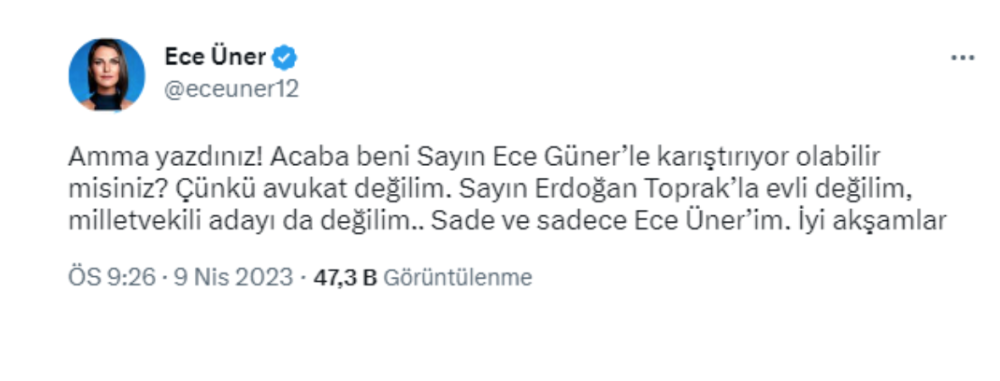 ece guner aday oldu ece uner isyan etti amma yazdiniz